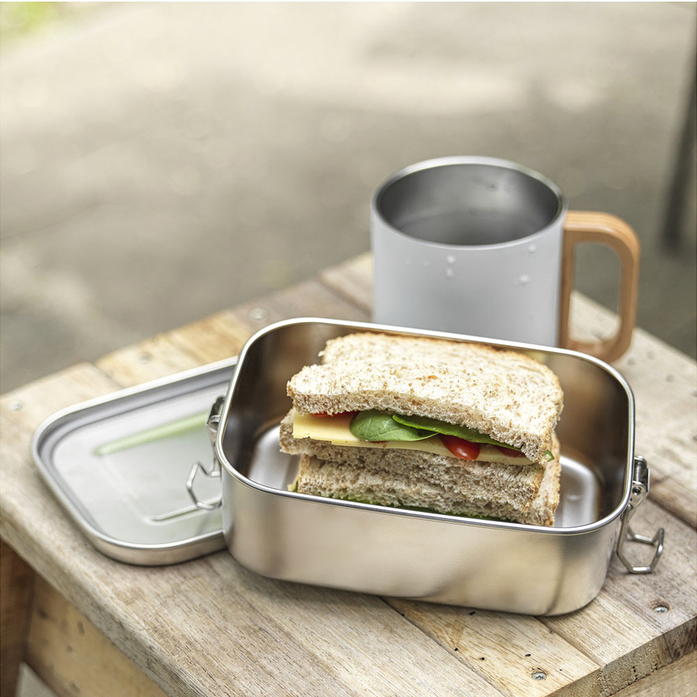 Seasons Titan Recycled Stainless Steel Lunch Box – Clocks & Timers – Global Stock – thumbnail 4 of 7