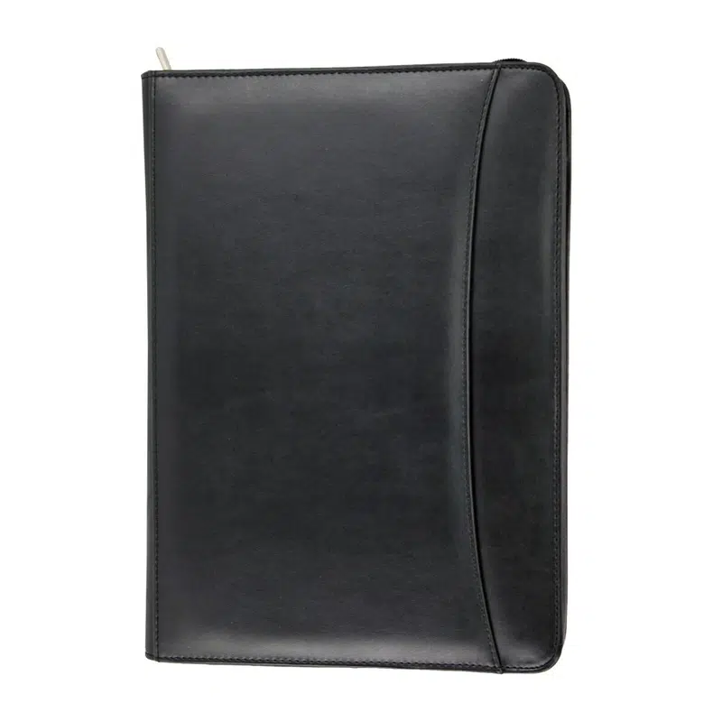 The Manhattan A4 Imitation Leather Zip Compendium – Compendiums – available in black colour