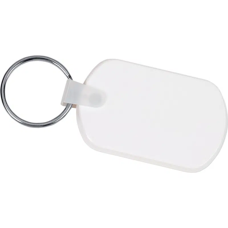 Rectangular Soft Key Tag – Keyrings – available in white colour