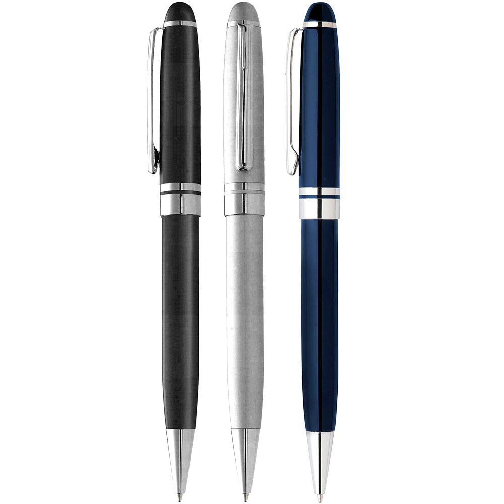 Bristol Twist Ballpoint Pen – Metal Pens – available in blue, silver colours