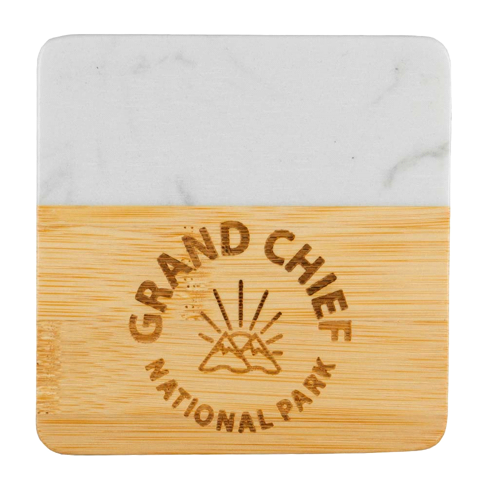 Marble & Bamboo Coaster – Glassware – The Range – available in Brown – thumbnail 8 of 11