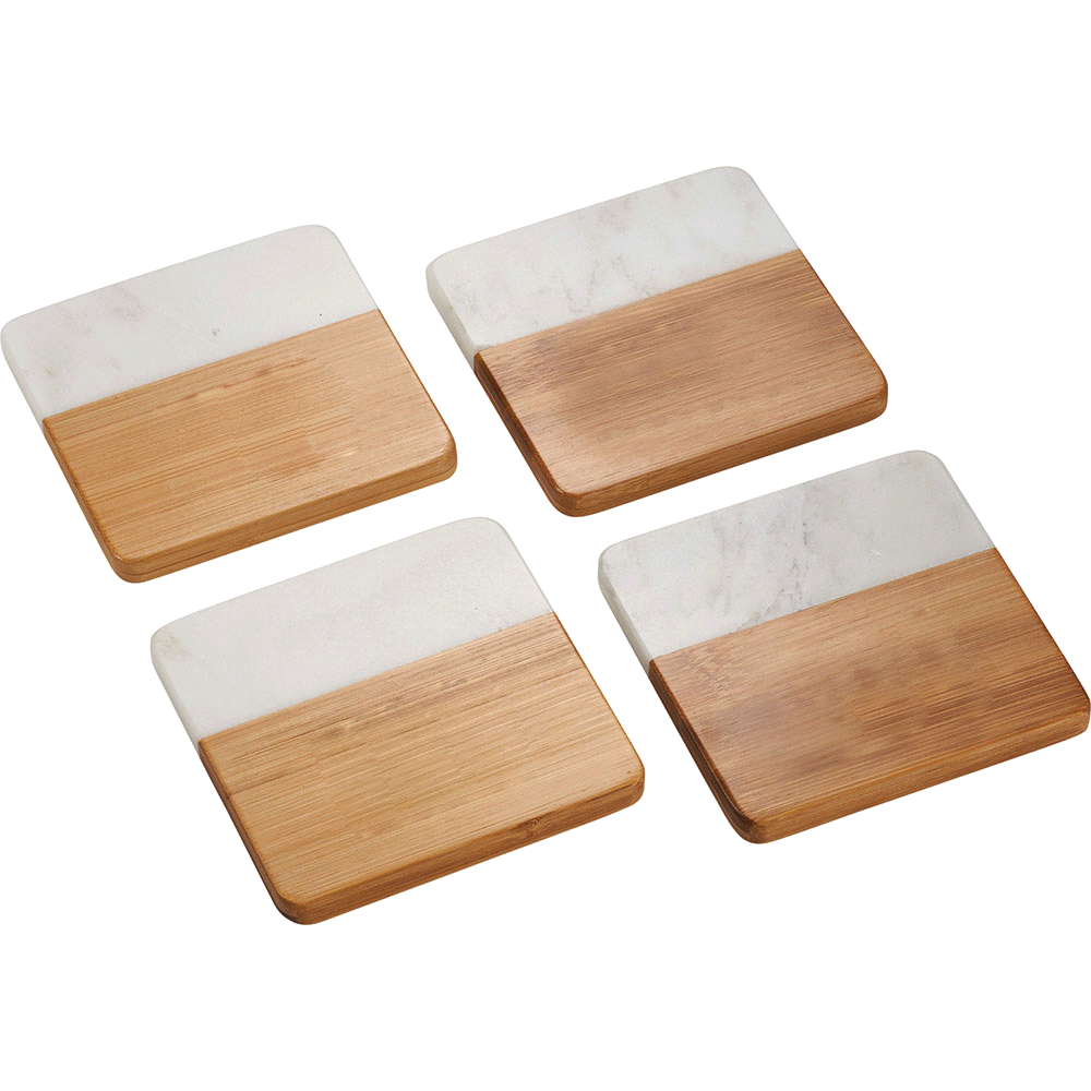 Marble & Bamboo Coaster – Glassware – The Range – available in Natural/White – thumbnail 1 of 11