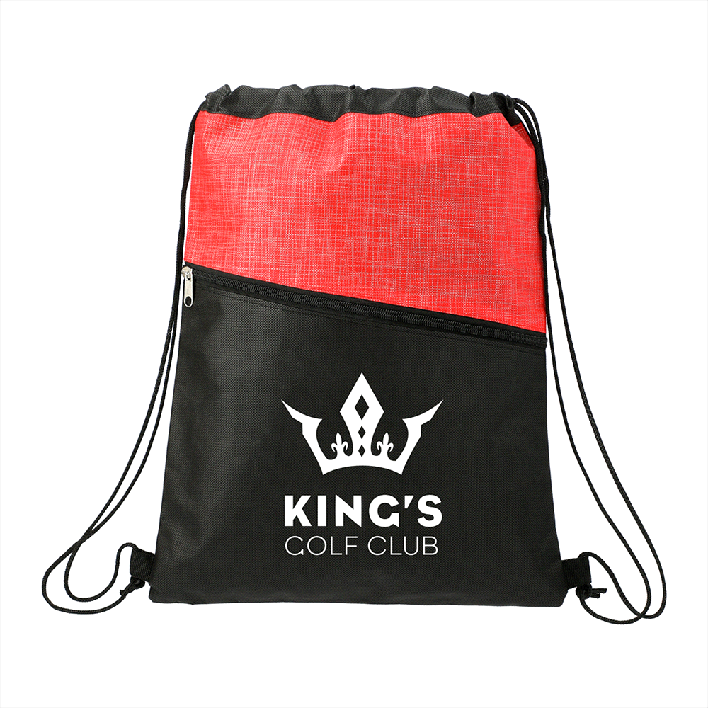 Cross Weave Zippered Drawstring Bag – Drawstring Bags – Global Stock – thumbnail 5 of 6