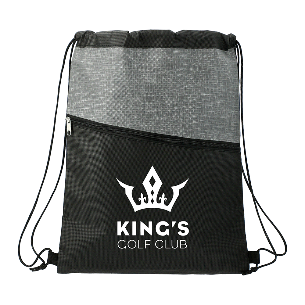 Cross Weave Zippered Drawstring Bag – Drawstring Bags – Global Stock – thumbnail 2 of 6