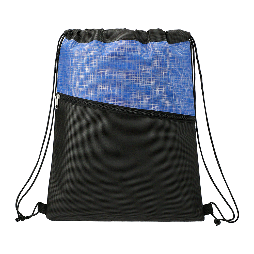Cross Weave Zippered Drawstring Bag – Drawstring Bags – Global Stock – thumbnail 3 of 6