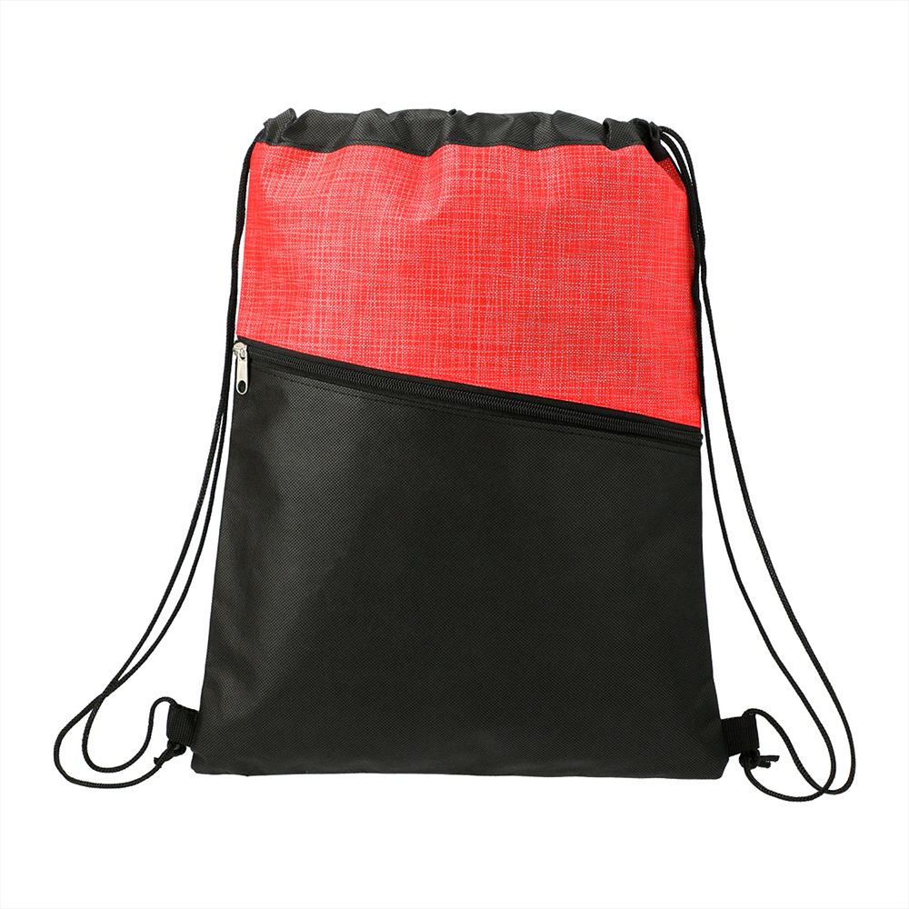 Cross Weave Zippered Drawstring Bag – Drawstring Bags – Global Stock – thumbnail 4 of 6