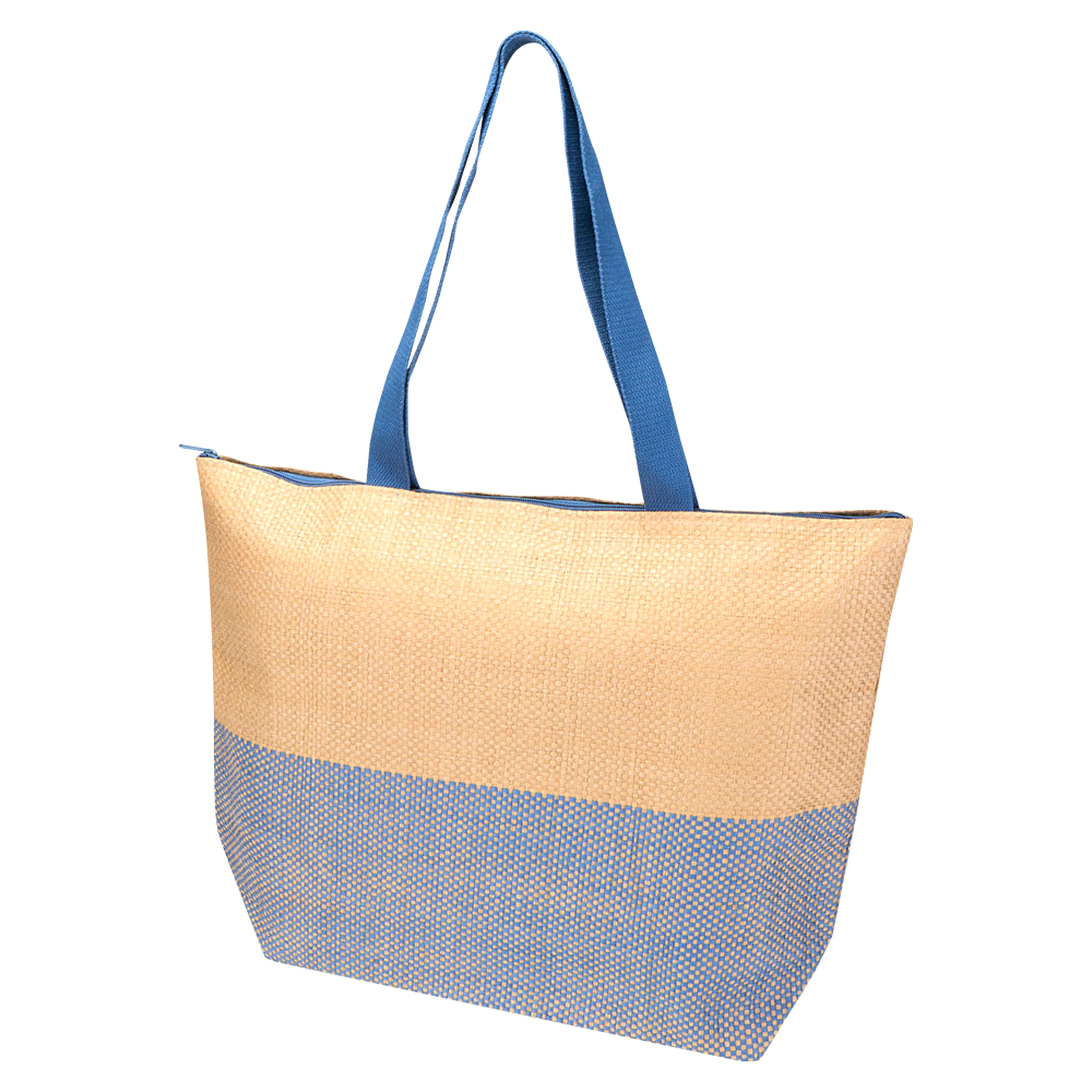 Paper Straw Large Zipped Tote - 21L – Tote Bags – The Range – available in Black and Blue – thumbnail 4 of 11