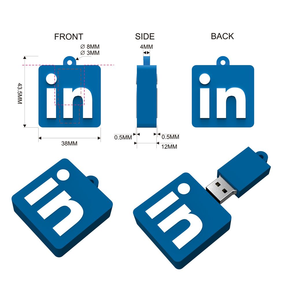 2D Custom USB Flash Drive - Factory Direct Indent Pricing – USB Drives – The Range – available in Custom – thumbnail 14 of 68