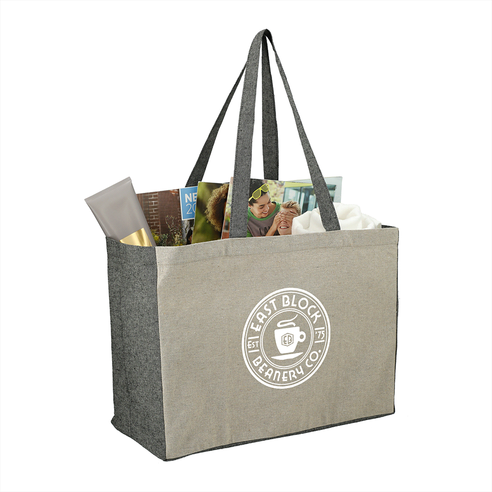 Recycled Cotton Contrast Side Shopper Tote 18L – Shoppers – Global Stock – thumbnail 6 of 7