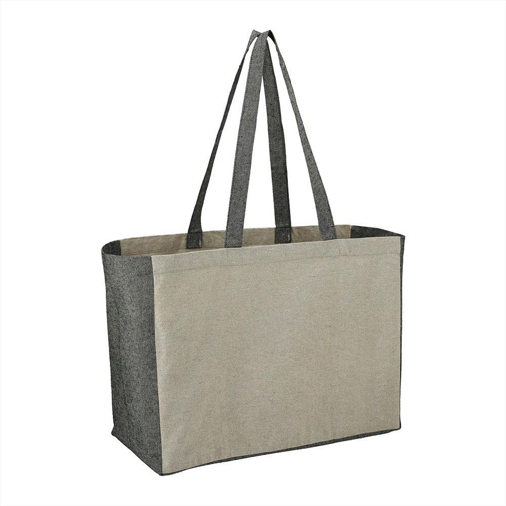 Recycled Cotton Contrast Side Shopper Tote 18L – Shoppers – Global Stock – thumbnail 3 of 7