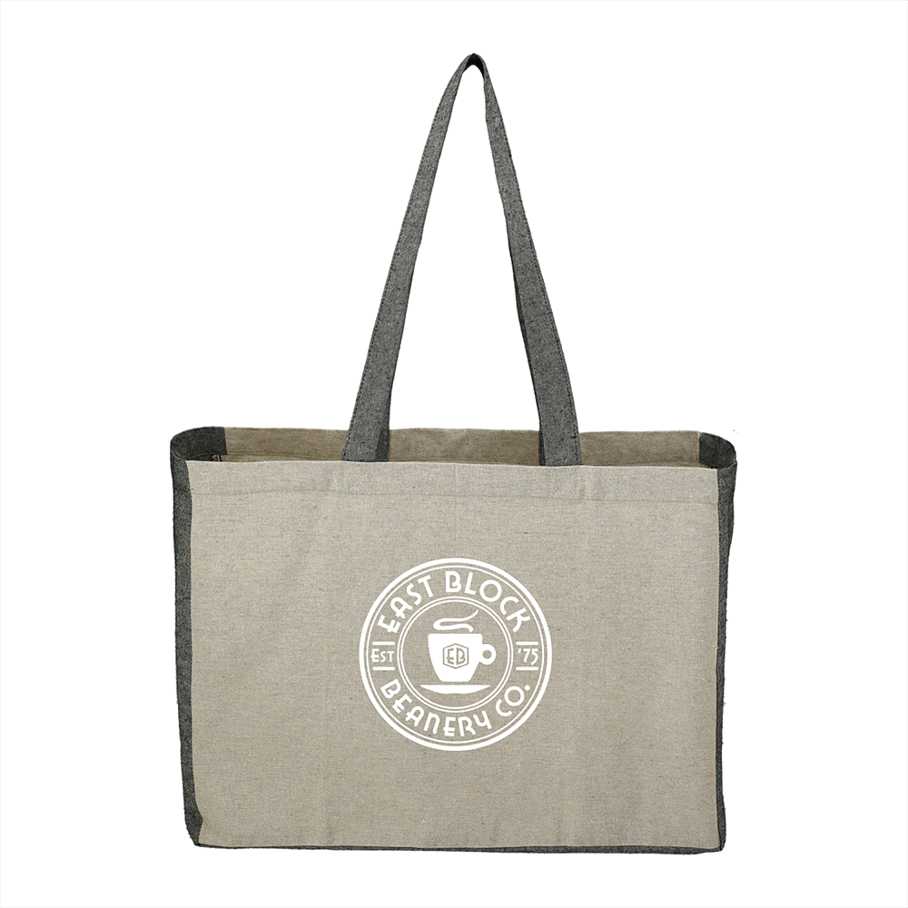 Recycled Cotton Contrast Side Shopper Tote 18L – Shoppers – Global Stock – thumbnail 4 of 7