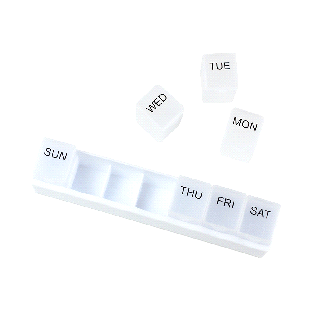 Weekly Pill Organiser – Travel Bags – The Range – available in White – thumbnail 1 of 8
