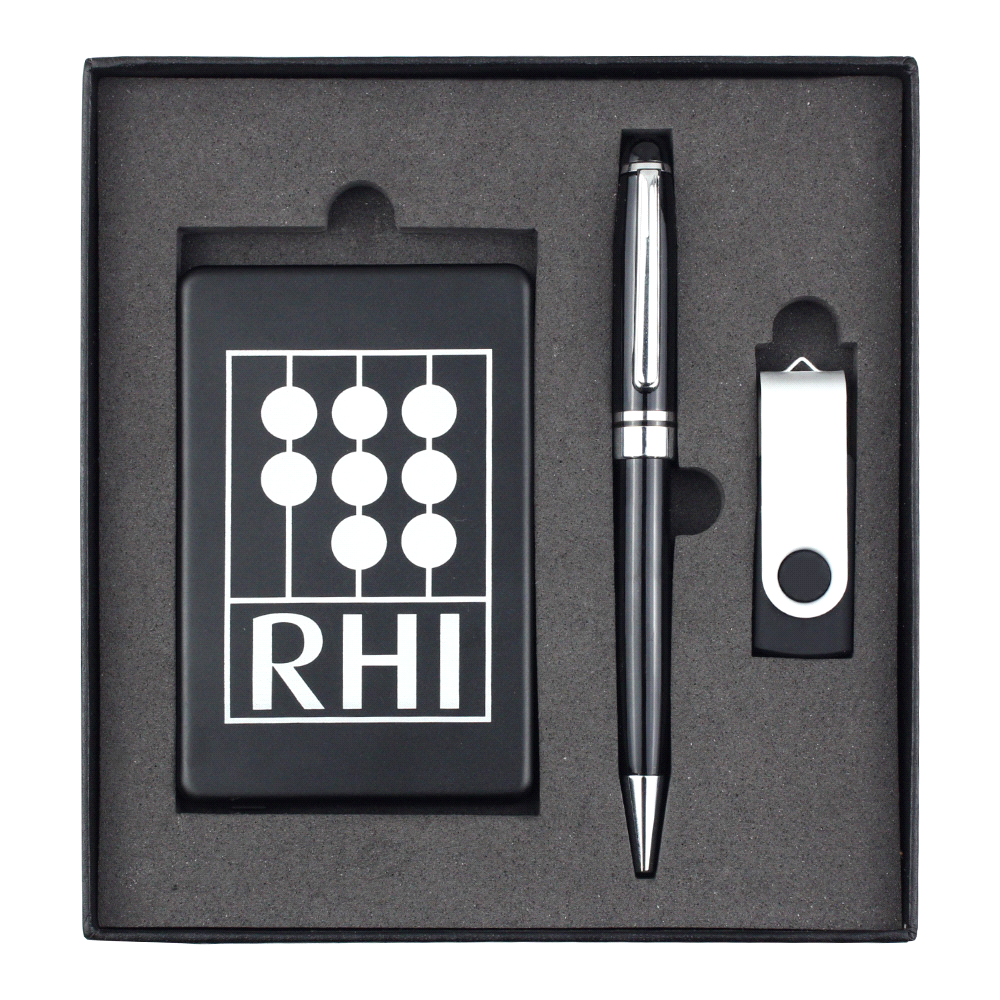 Powerbank, USB (4GB) & Pen Giftset – Gift Sets – The Range – available in Black – thumbnail 1 of 8
