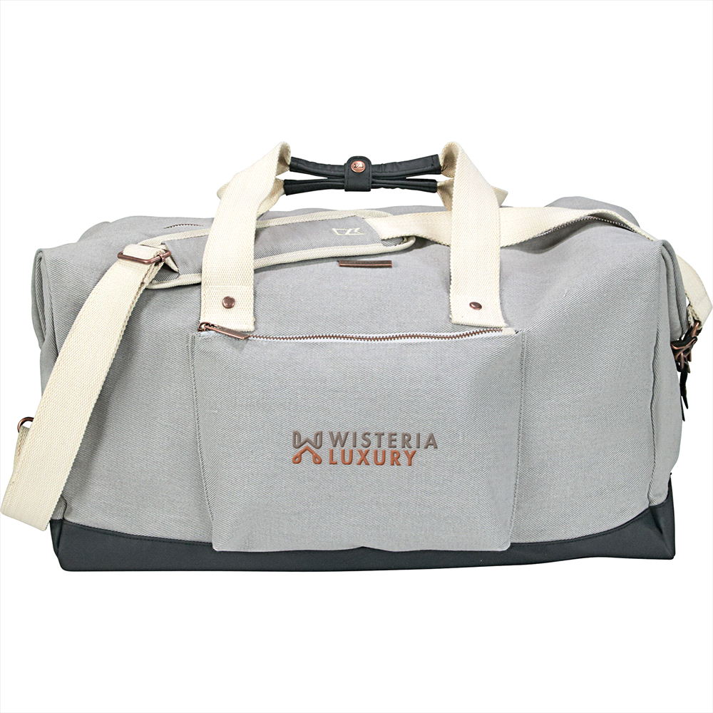 Cutter & Buck 19" 49L Cotton Weekender Duffel – Duffle/Sports Bags – The Range – available in Gray – thumbnail 6 of 7