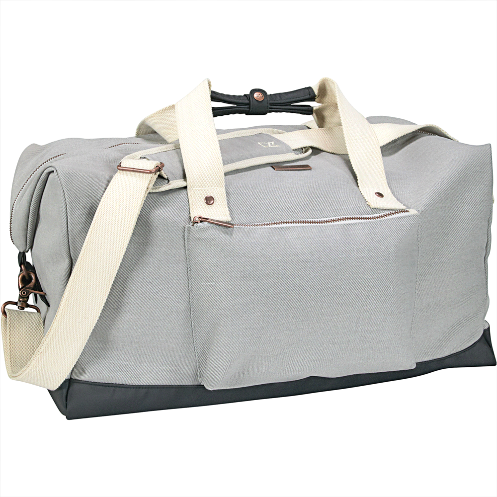 Cutter & Buck 19" 49L Cotton Weekender Duffel – Duffle/Sports Bags – The Range – available in Gray – thumbnail 3 of 7