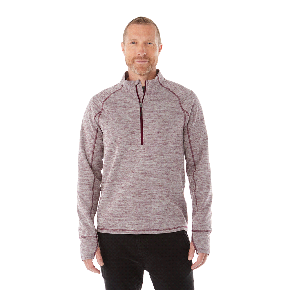 Crane Knit Half Zip - Mens – Hoodies – Apparel Range – available in Black, Invictus Heather and Maroon Heather – thumbnail 1 of 15