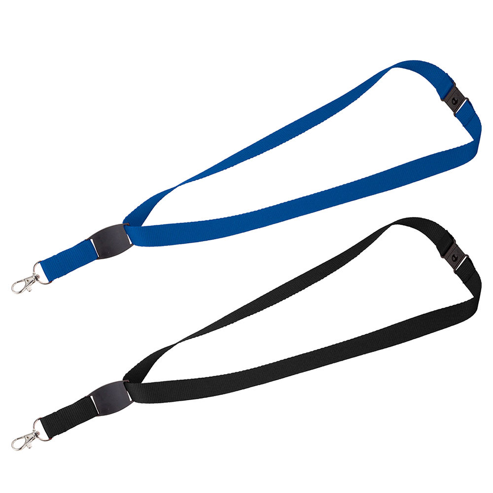 Lanyard w/ Flat Panel – Lanyards – Global Stock – available in Black, Blue – thumbnail 1 of 5