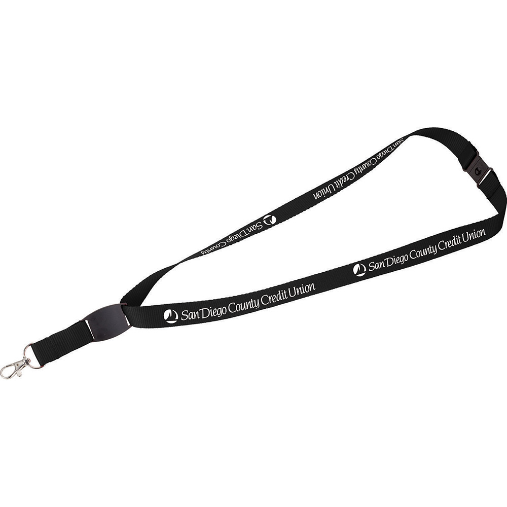 Lanyard w/ Flat Panel – Lanyards – Global Stock – available in Black, Blue – thumbnail 4 of 5