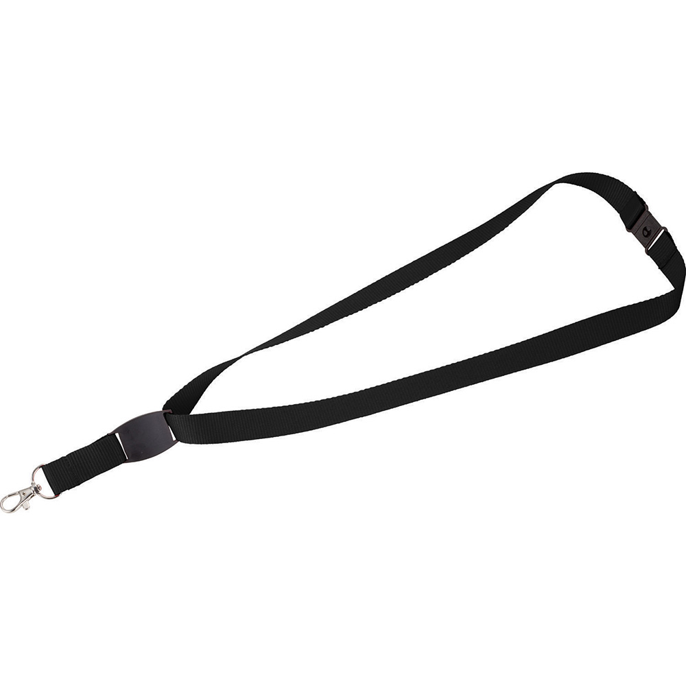 Lanyard w/ Flat Panel – Lanyards – Global Stock – available in Black, Blue – thumbnail 2 of 5