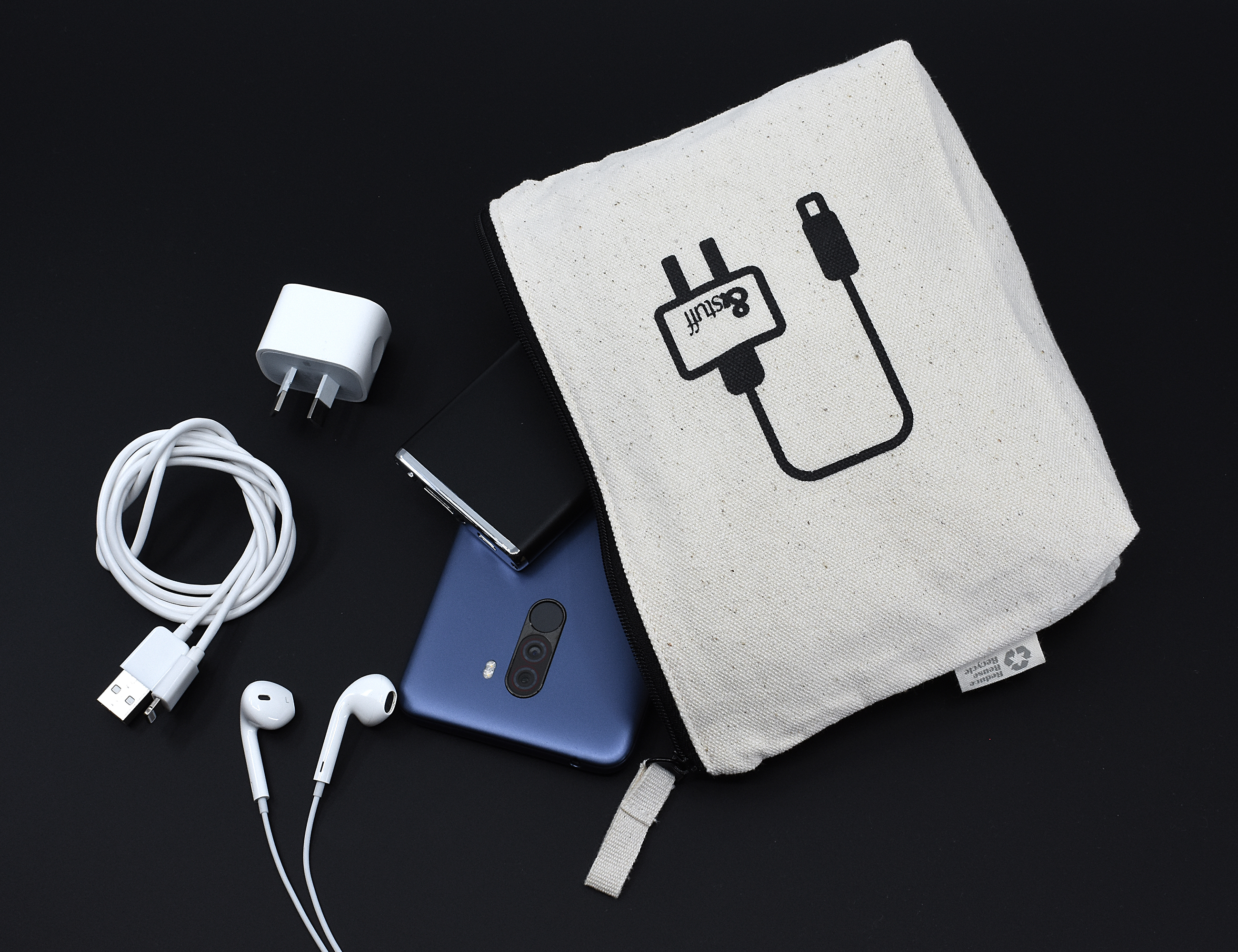 Calico Tech Pouch 14.5cm x 22.5cm x 5cm – Pouches – available in white colour