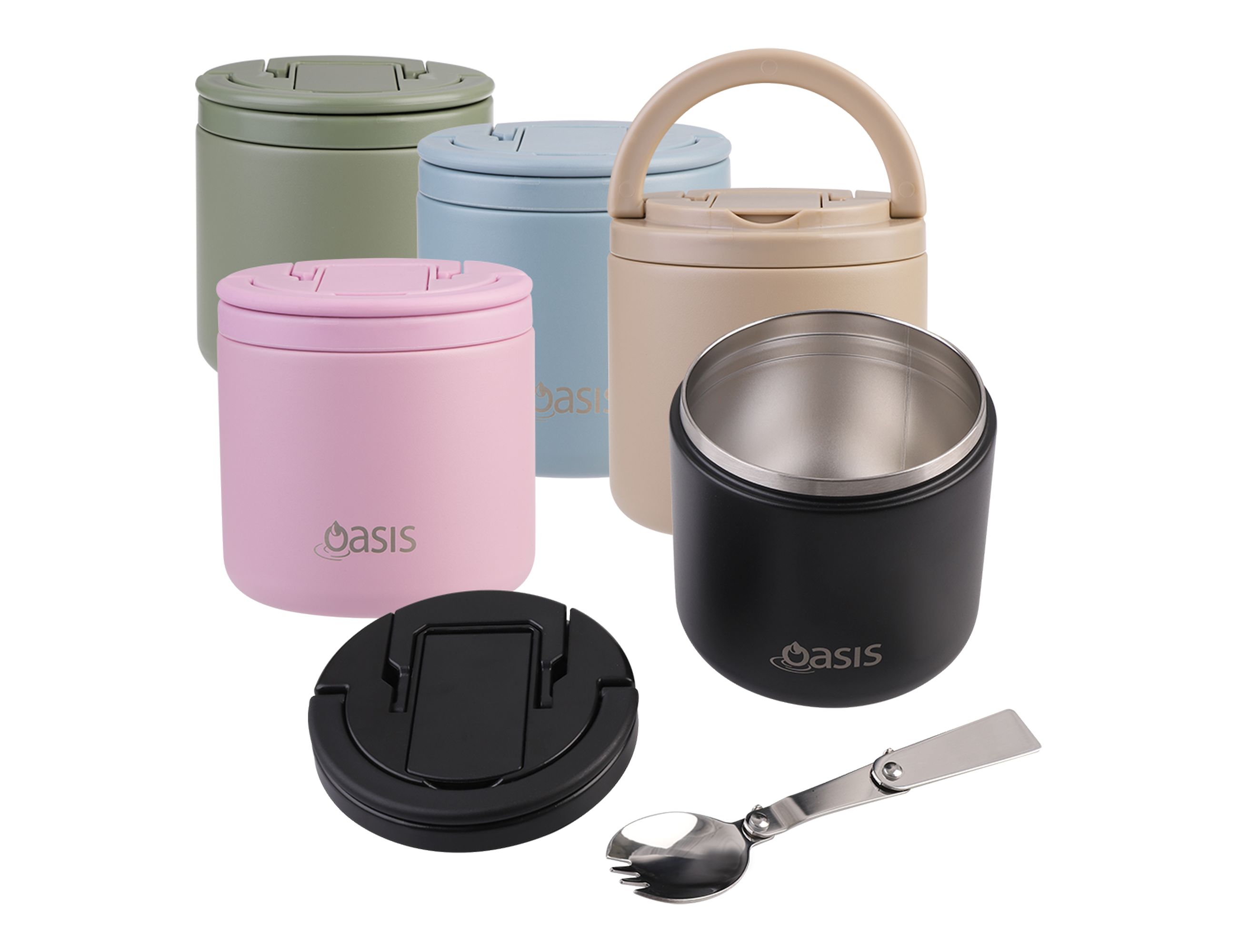 Oasis 500ml Vacuum Food Flask with Spork – Flasks