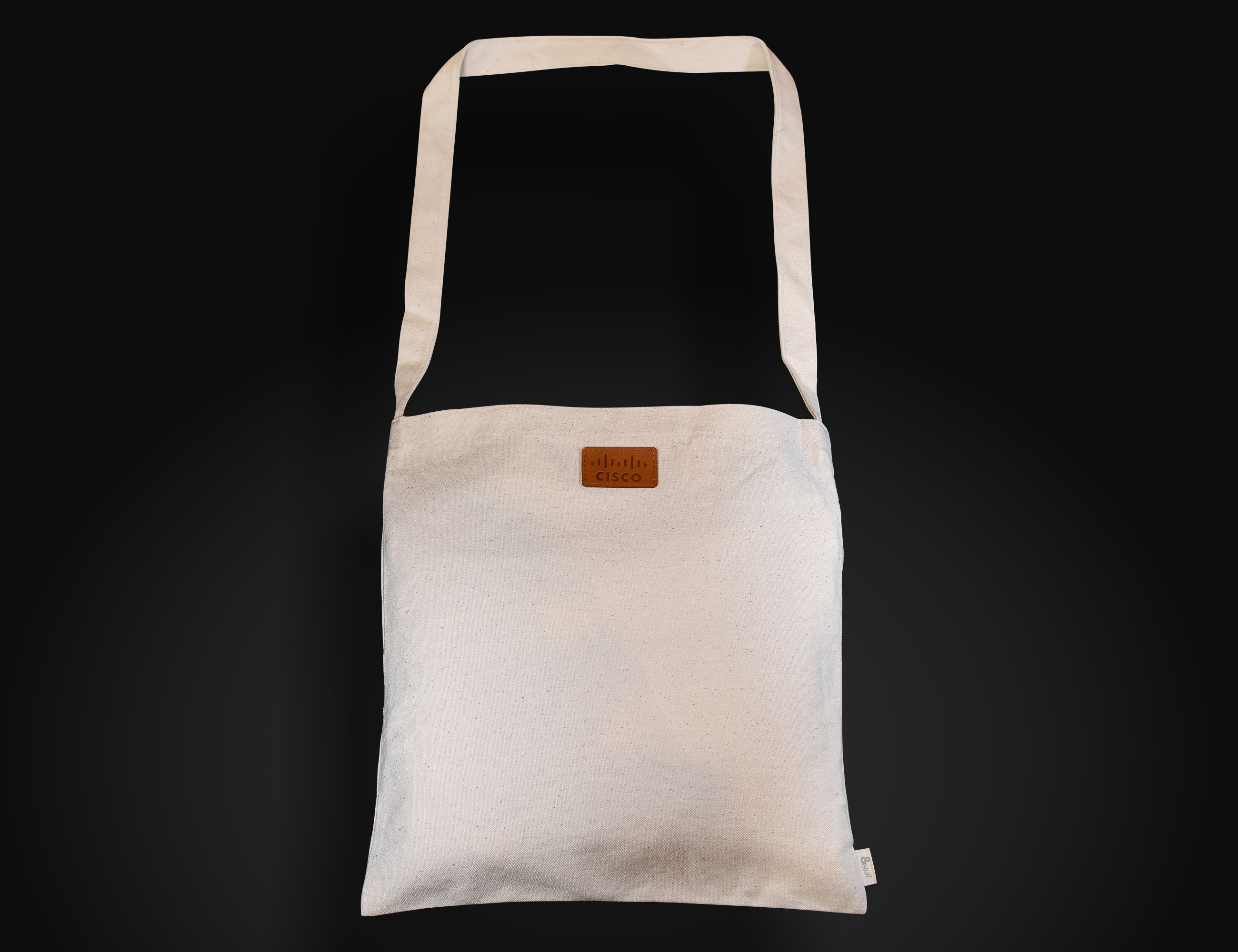 Calico Long Handle Shoulder Bag 38x38cm – Pouches – available in White – photo 1 of 7