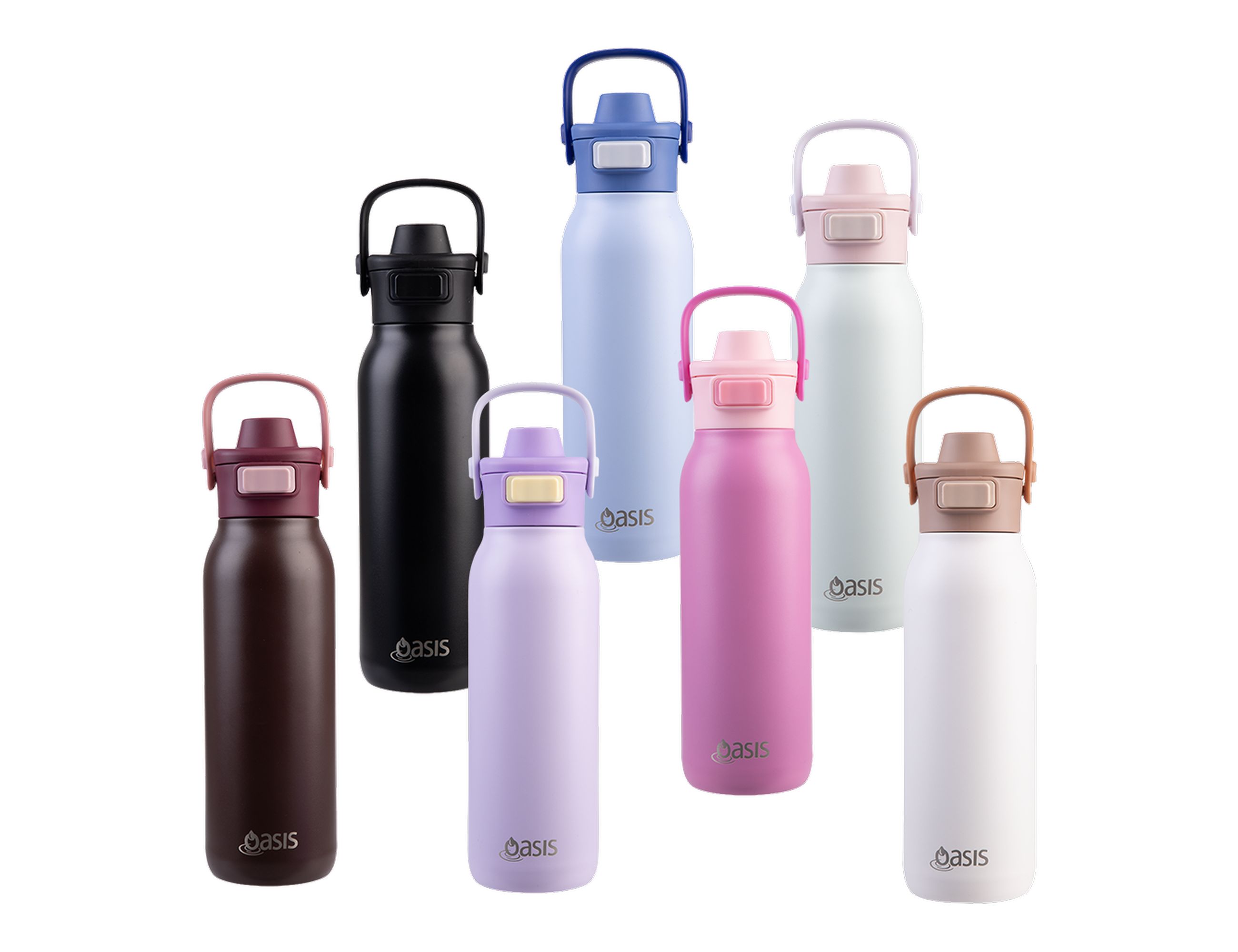 Oasis Ceramic Lined S/S D/Wall Ins. 'Verso' Drink Bottle W/ Dual Spout 750ml