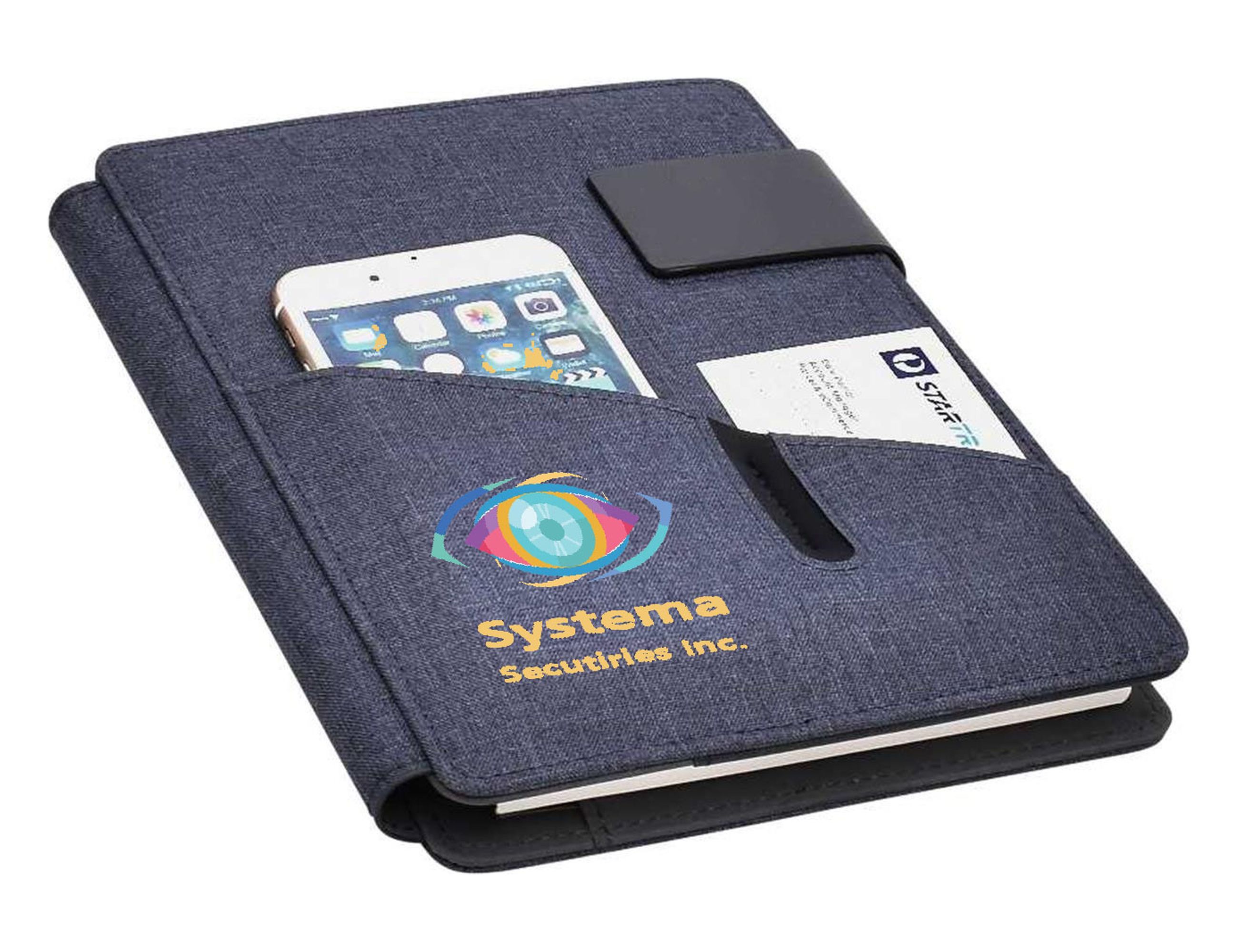 Hands-free rPET A5 Portfolio – Compendiums – available in Black, Blue Dark or Navy, Grey – photo 1 of 5