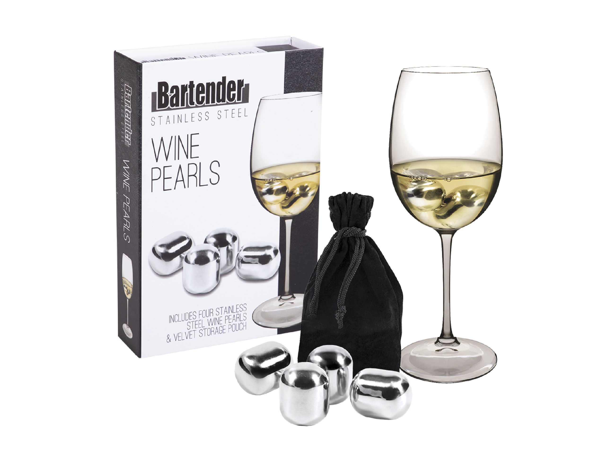 Bartender S/S Wine Pearls Set 4 w/ Bag