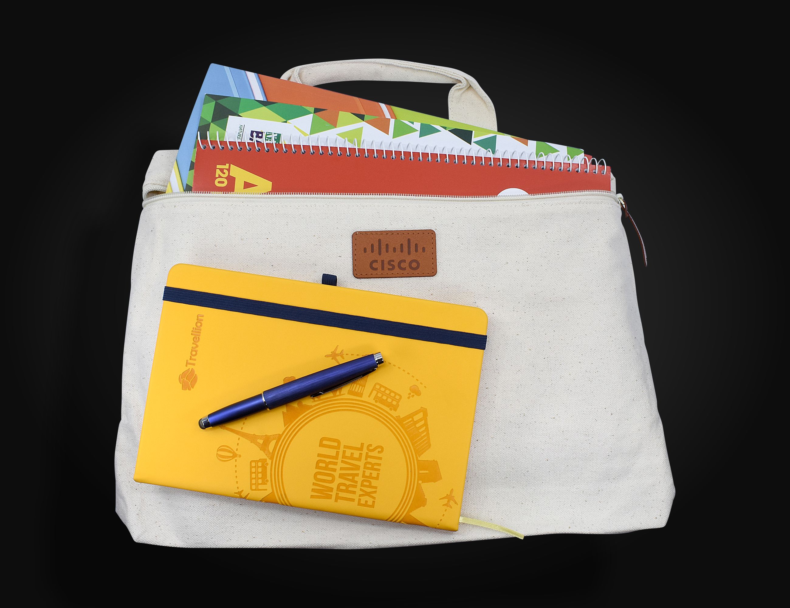 Calico Conference Bag 28cm x 37cm x 6cm – Pouches – available in White – photo 1 of 9