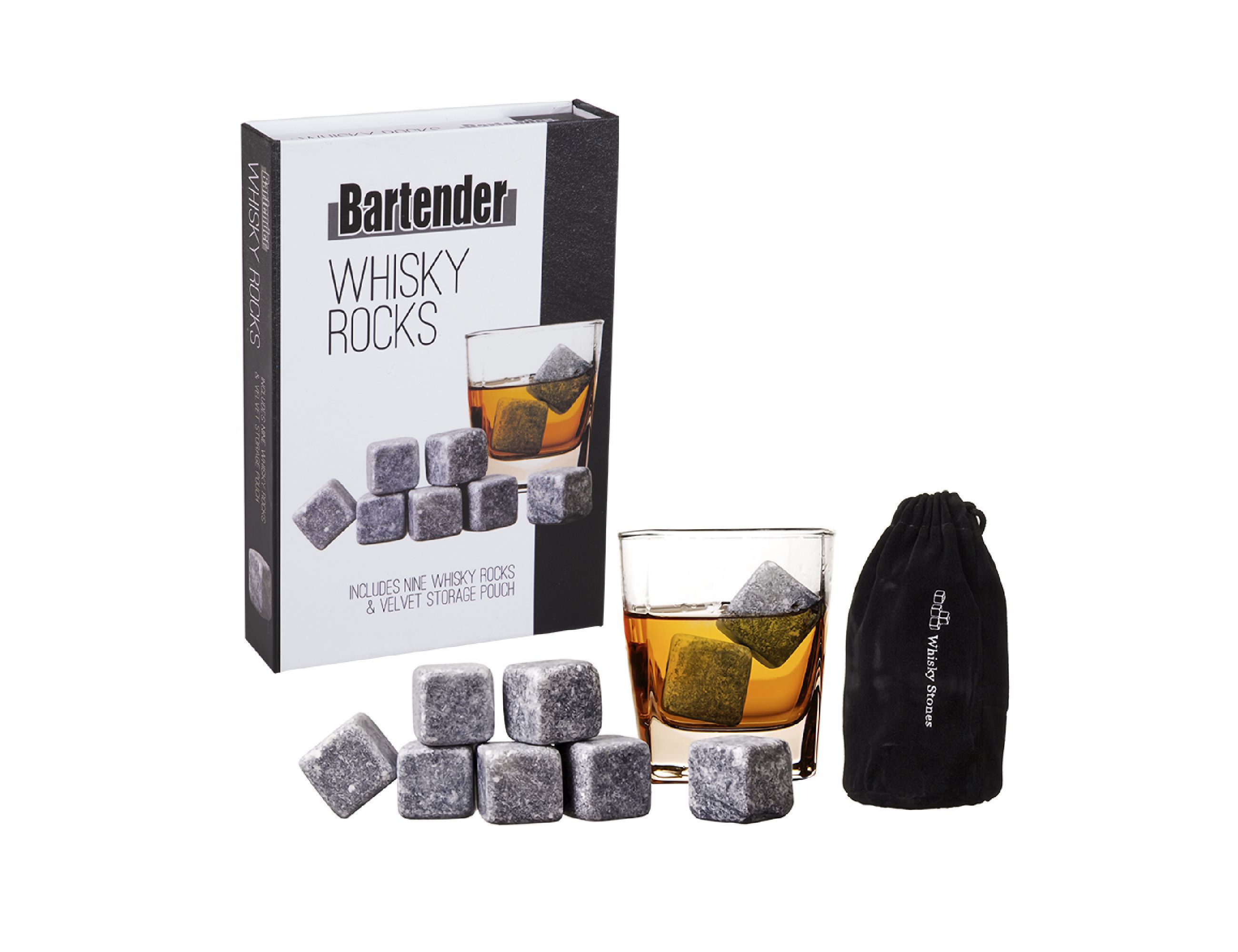 Bartender Whisky Rocks Set 9 w/ Bag