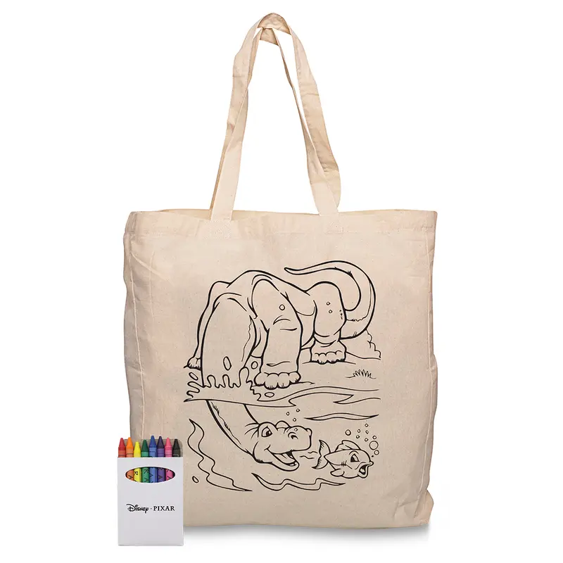 Squiggle Calico bag + Crayon set – Tote Bags – available in beige colour