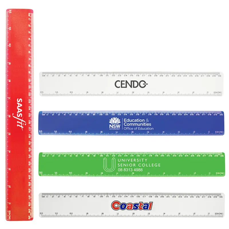 30cm Plastic Ruler – Rulers – available in blue, green, red, white colours