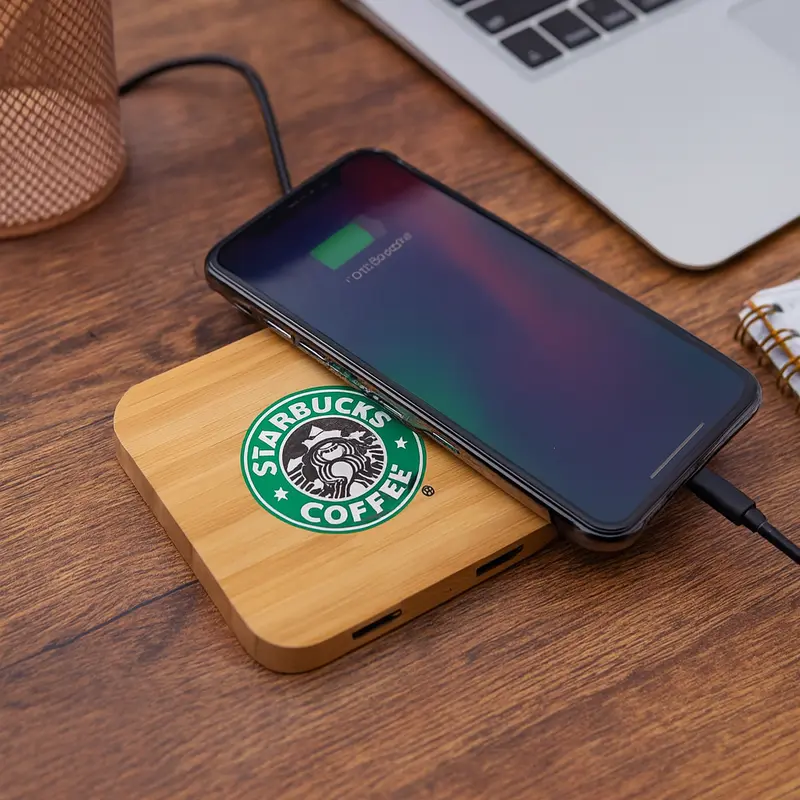Trafalgar Bamboo charging dock – Wireless Chargers – available in beige colour