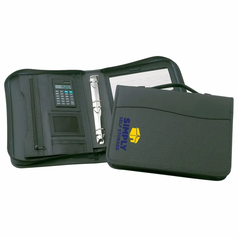 Conrad Zippered 3 x D Ring Compendium – Compendiums – available in black colour