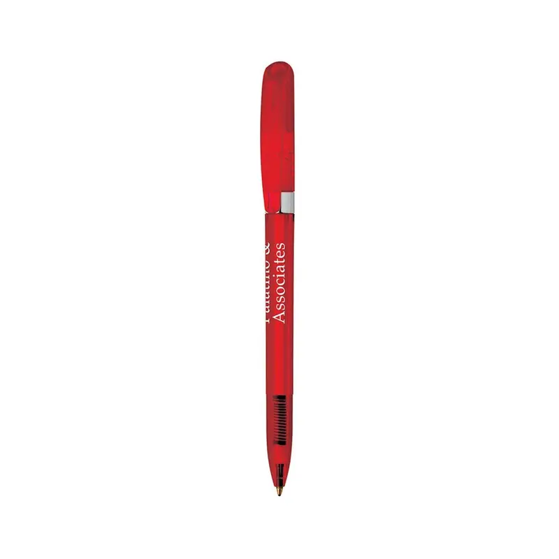 Pivo Clear Chrome Pen – Plastic Pens – available in red colour