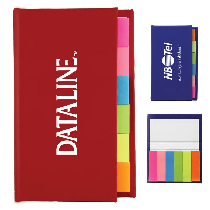 The Adhesive Note Marker Strip Book – Notepads – available in blue, red colours