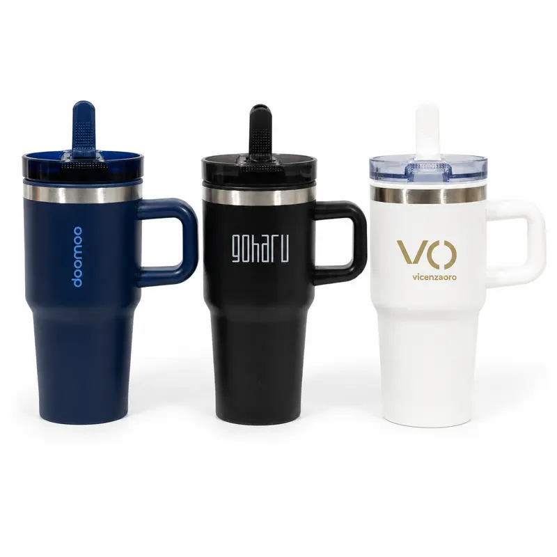 Nomad 600ml Double Wall Mug – Travel Mugs – available in black, blue, white colours