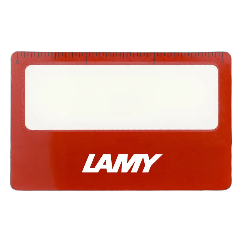 Pocket Ruler Magnifier with Sleeve – Rulers – available in red colour