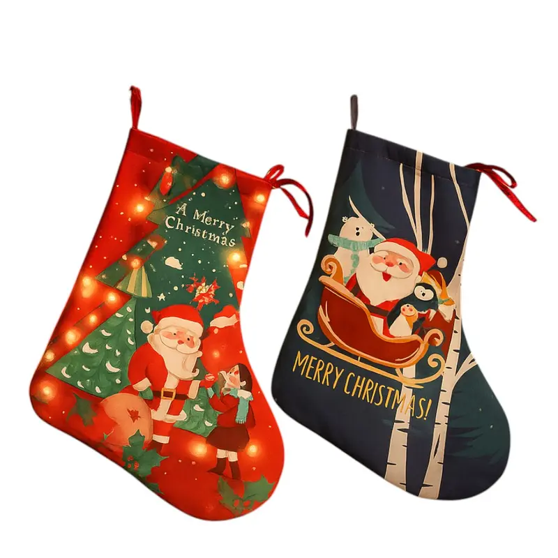 Santa Sock Gift Tote – Tote Bags – available in multi colour