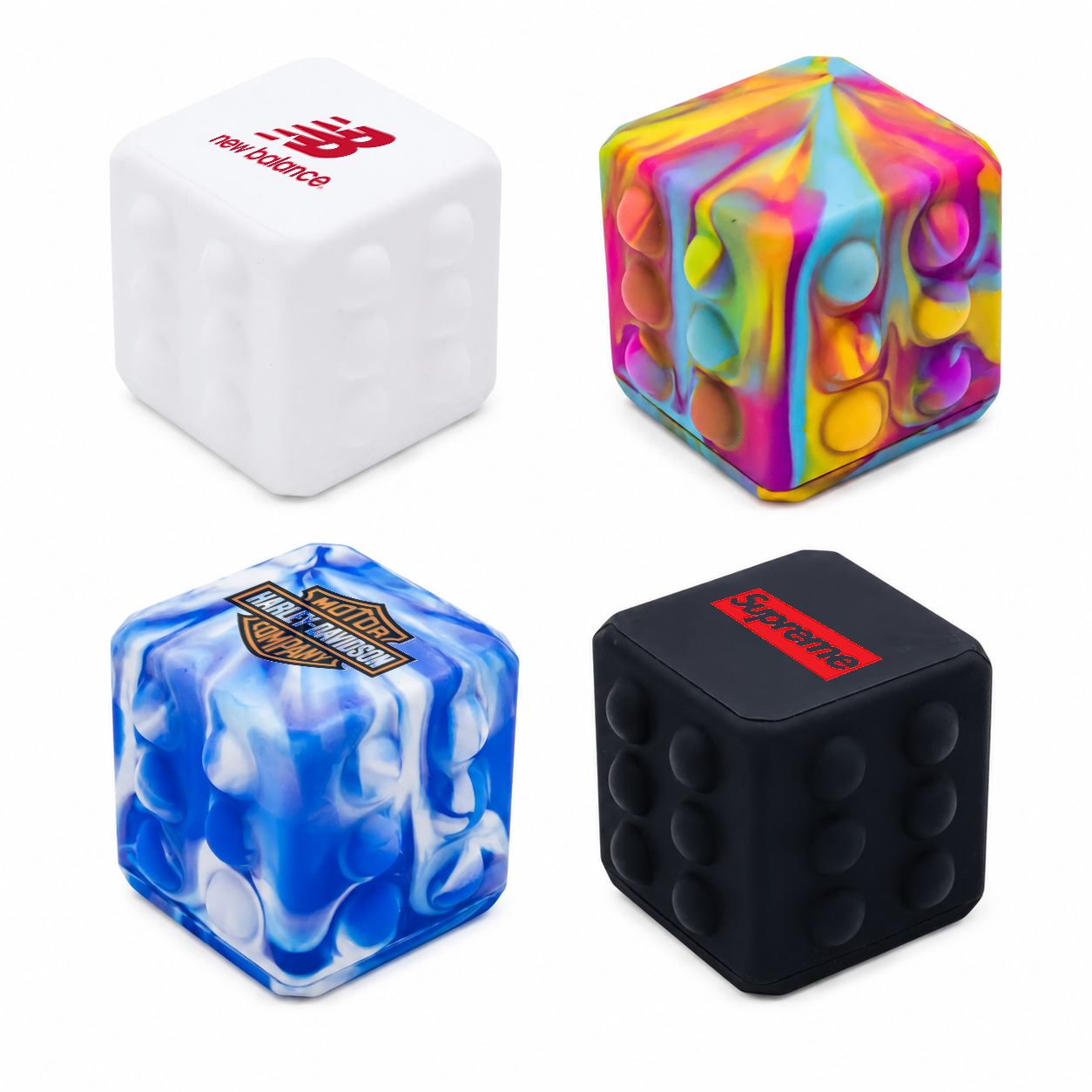 Popper Cube – Novelty Items – Promobrands – available in Black, Blue Swirl, Rainbow, White – photo 1 of 11
