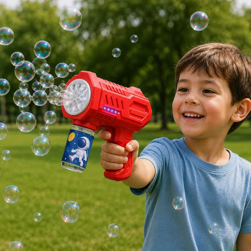Bubble '07 Bubble Gun – Novelty Items – available in blue, red colours