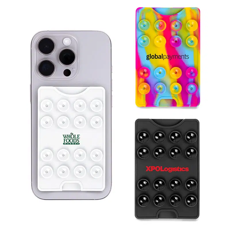 Suction Phone Wallet – Phone Accessories – available in black, multi, white colours