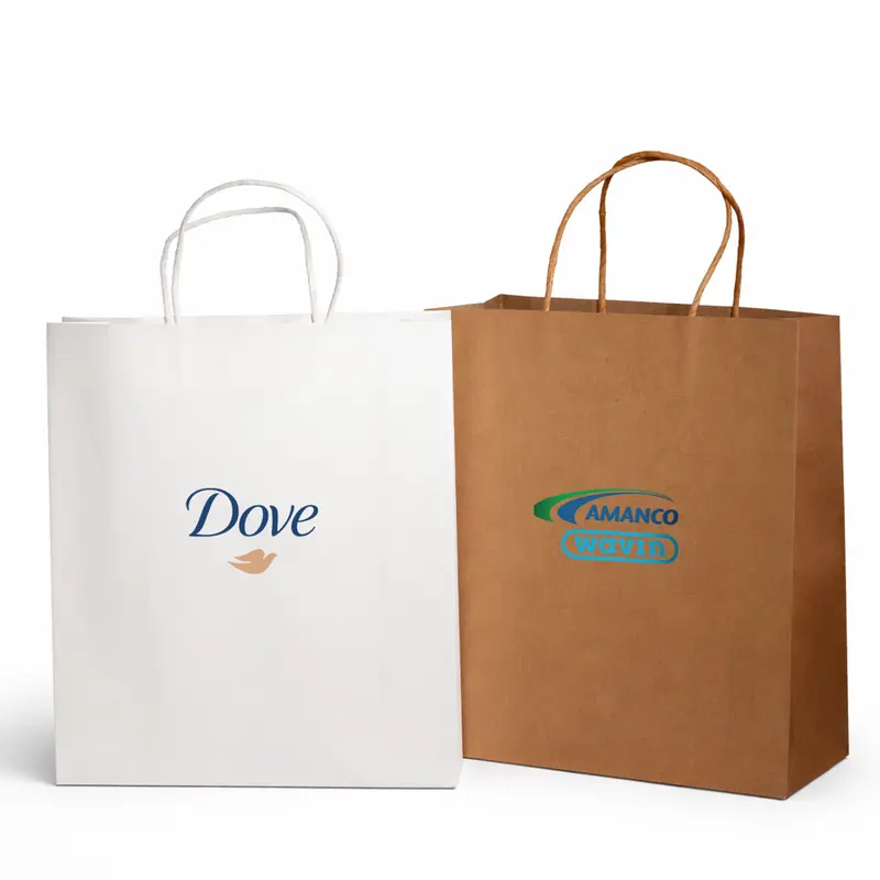 Paper Shopping Bag – Paper Bags – available in brown, white colours