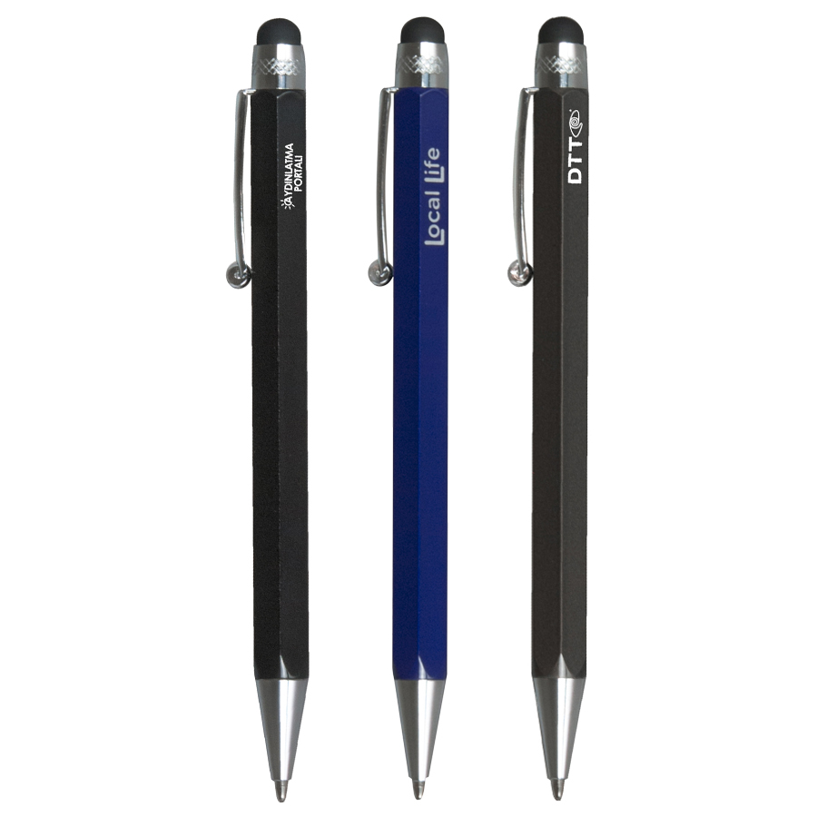 Hexad Stylus Pen – Stylus Pens – Promobrands – available in Black, Blue, Gunmetal – photo 1 of 4