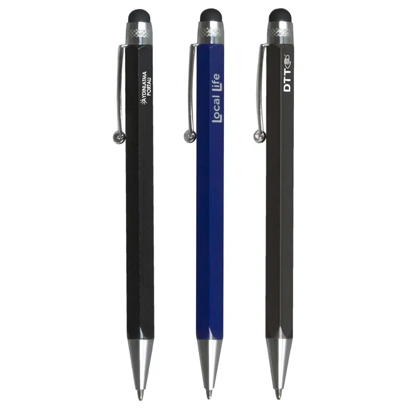 Hexad Stylus Pen – Stylus Pens – available in black, blue, silver colours