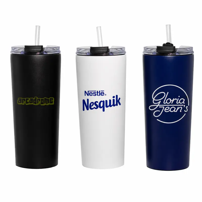 The Connor 600ml Vacuum Tumbler – Travel Mugs – available in black, blue, white colours