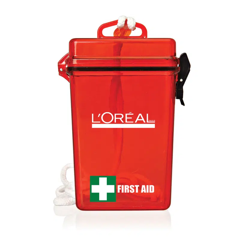 First Aid Kit Waterproof 21pc – First Aid Kits – available in red colour