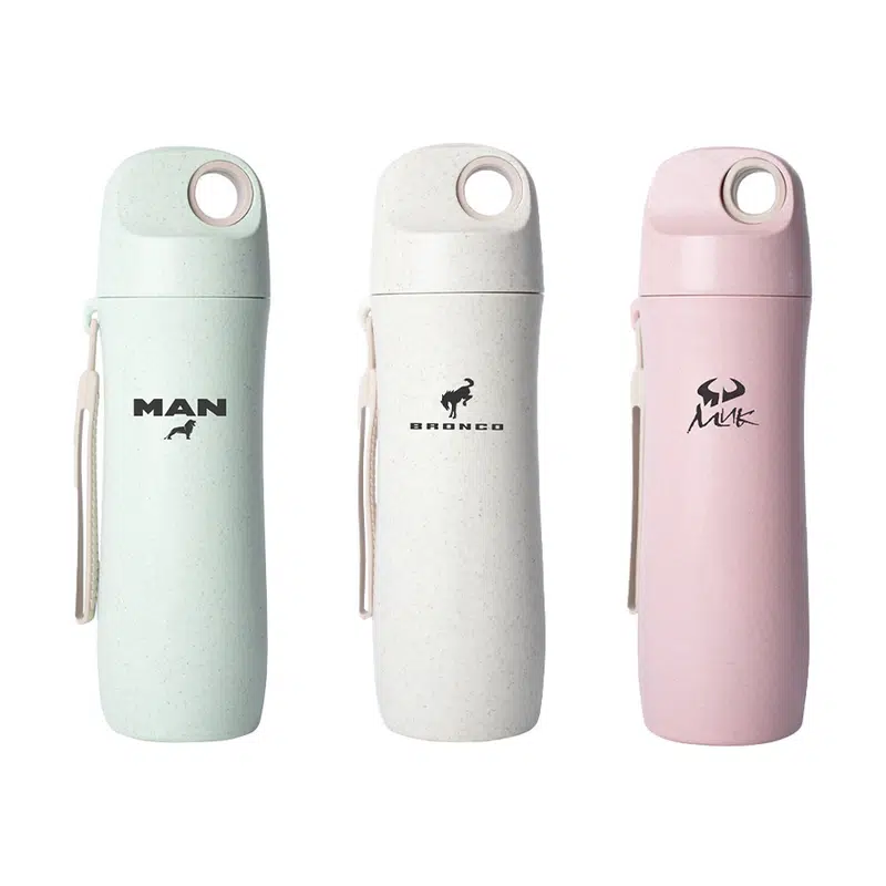 Grano 420ml Wheat Straw Water Bottle – Drink Bottles – available in green, pink colours