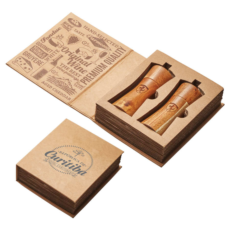 Besancon Salt and Pepper Set – Misc Homeware – Promobrands – available in Acacia – photo 1 of 6